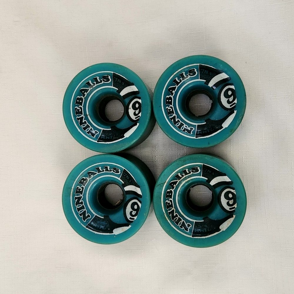 Sector 9 NINE BALLS Wheel Set Green 74mm/78a skateboarding wheels only lot of 4